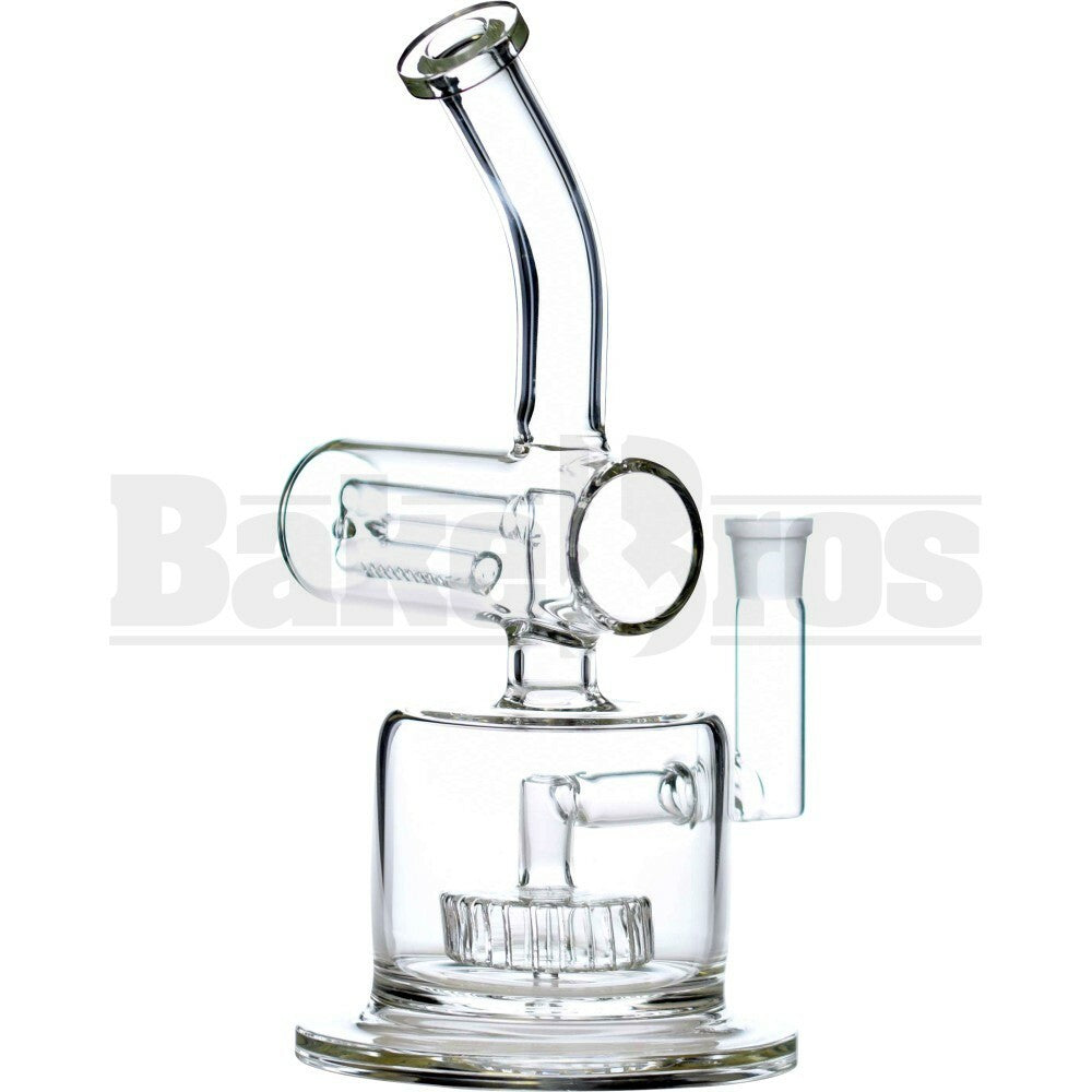 WP BENT NECK SIDE LINE W/ CIRQ & INLINE PERC 12" CLEAR FEMALE 18MM