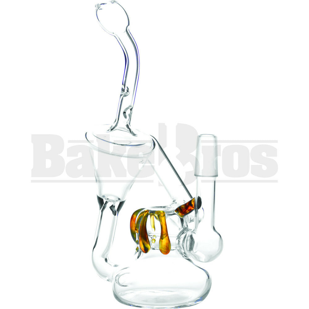 WP STUMP RECYCLER INLINE PERC RED DRIP 8" CLEAR MALE 14MM