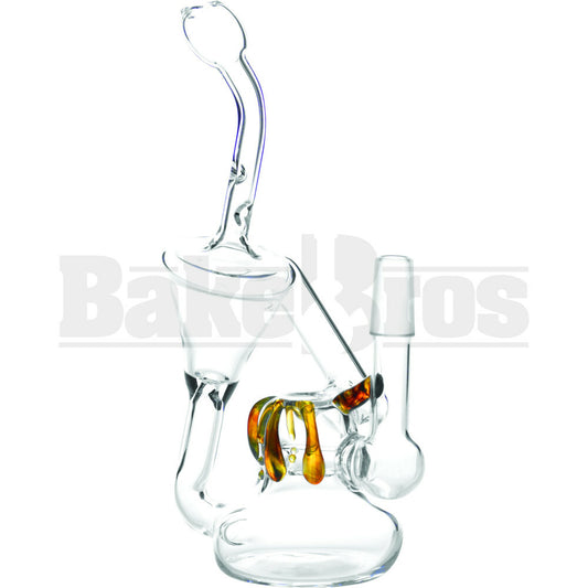 WP STUMP RECYCLER INLINE PERC RED DRIP 8" CLEAR MALE 14MM