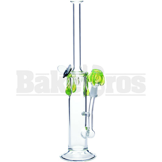 WP STR W/ GLASS BEE & DRIPPING GLASS 10" SLIME GREEN MALE 10MM