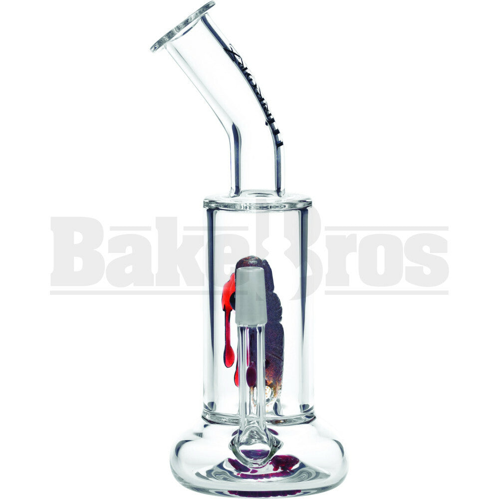 SMOKIN MIRRORZ WP FINGER WART PERC BLOOD DRIP VAPOR RIG 9" CLEAR MALE 14MM