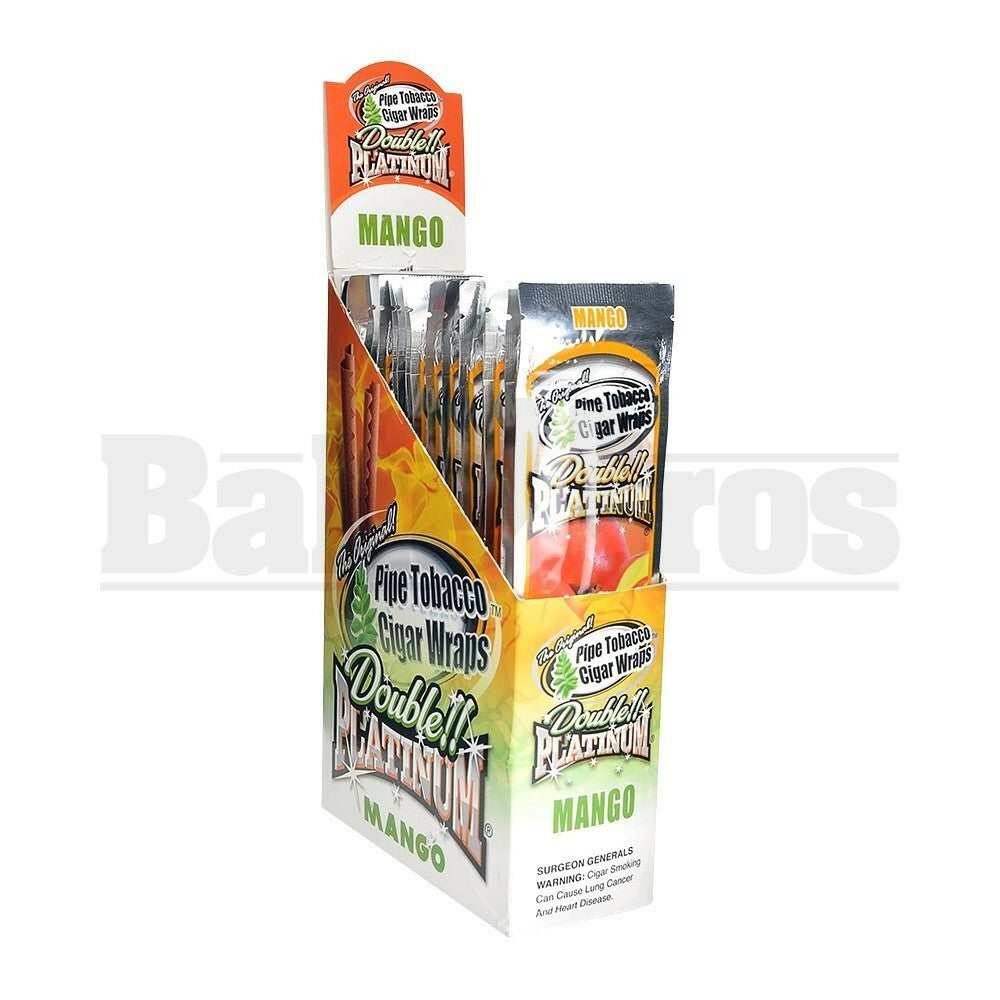 DOUBLE!! PLATINUM CIGAR WRAPS 2 PER PACK MANGO Pack of 25