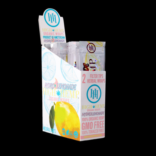 High Hemp Organic Wraps 2 Wraps With 2 Filters Hydro Lemonade Pack Of 25