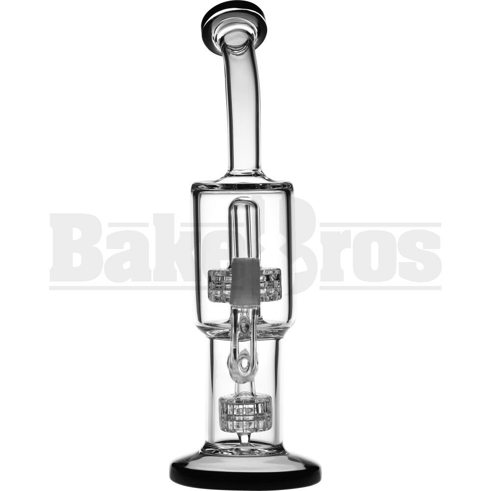 WP 2X CHAMBER STEREO MATRIX PERC W/ BENT NECK 8" BLACK MALE 14MM