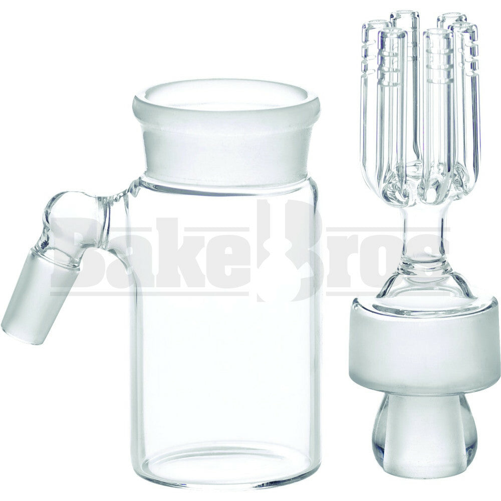 ASHCATCHER 6 ARM TREE PERC DETACHABLE 45* ANGLED JOINT CLEAR MALE 18MM