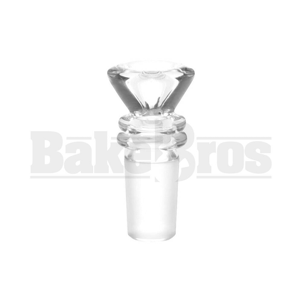 FUNNEL BOWL ART DECO STYLE NARROW BOWL 2 RINGS CLEAR 18MM