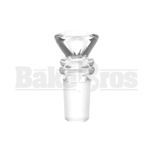 FUNNEL BOWL ART DECO STYLE NARROW BOWL 2 RINGS CLEAR 18MM