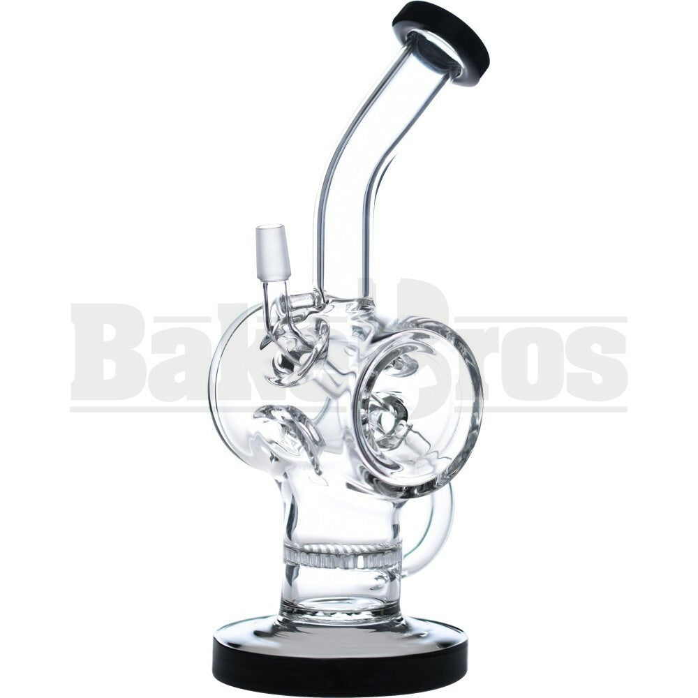 WP BENT NECK HOLLOW BARREL W/ DONUT & HONEYCOMB PERC 11" BLACK MALE 14MM