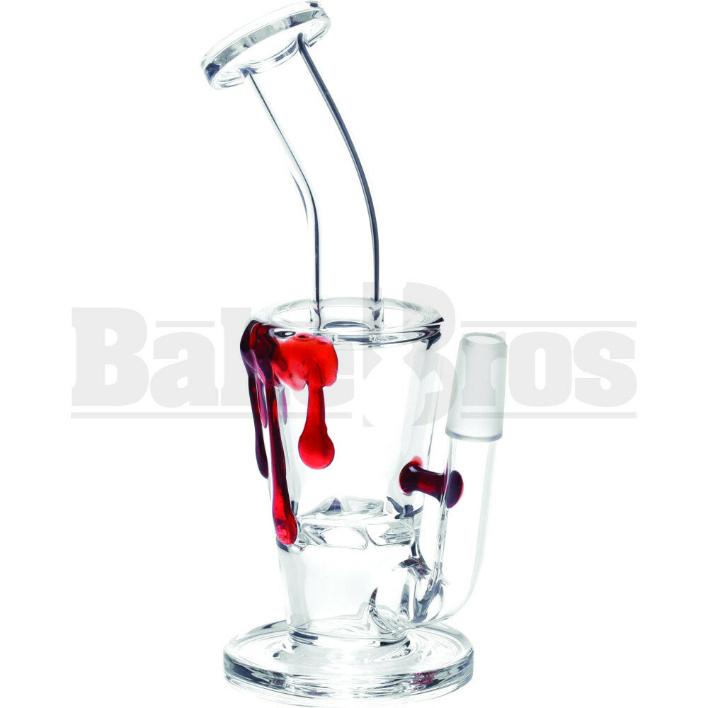 WP SUNDAE CUP TURBINE DISK PERC OIL VAPOR RIG BLOOD DRIP 7" RED MALE 14MM