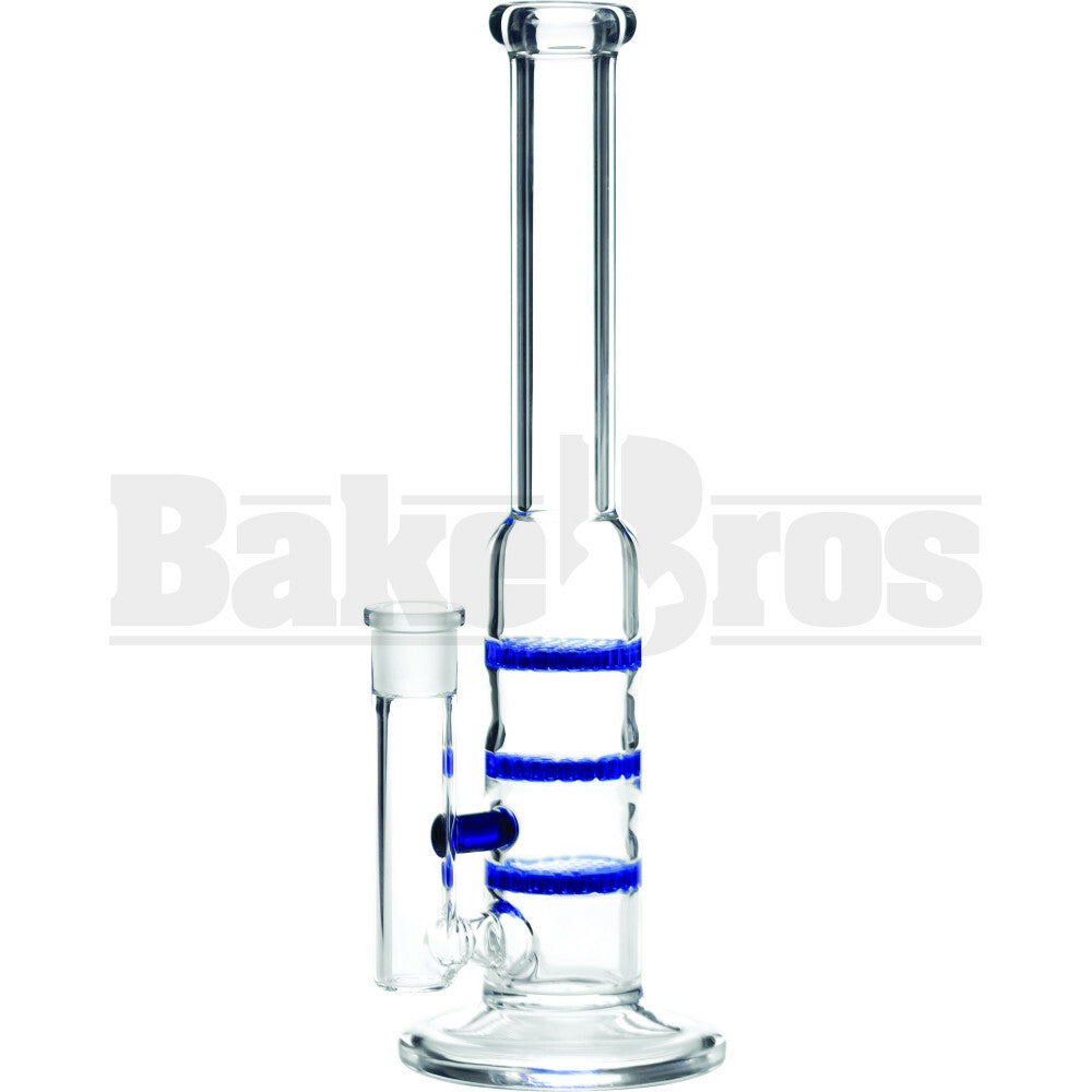 WP 3X HONEYCOMB PERC STEMLESS 38MM TUBE 10" BLUE FEMALE 14MM