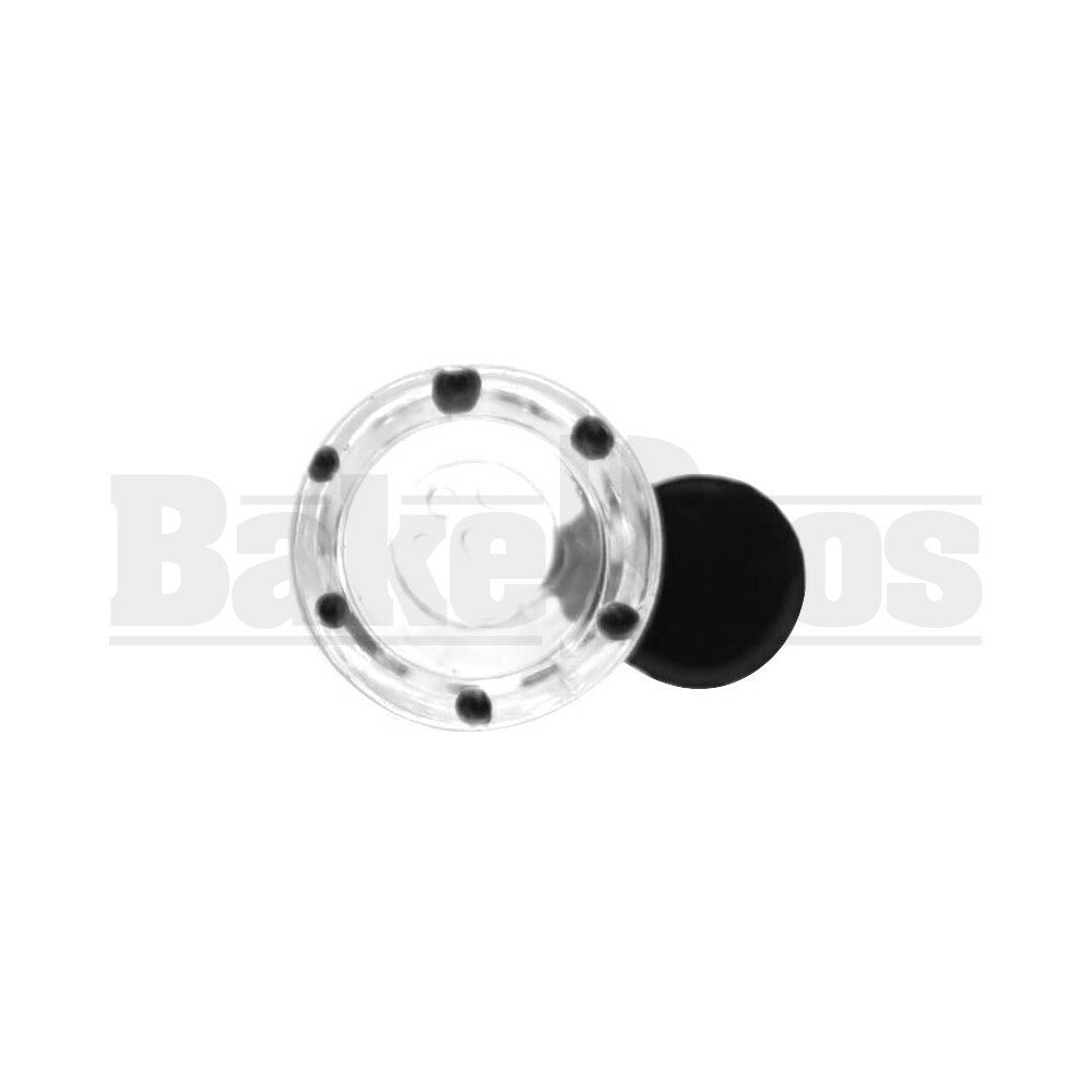 BOWL FUNNEL GLASS DOTS FLAT HANDLE BLACK 18MM