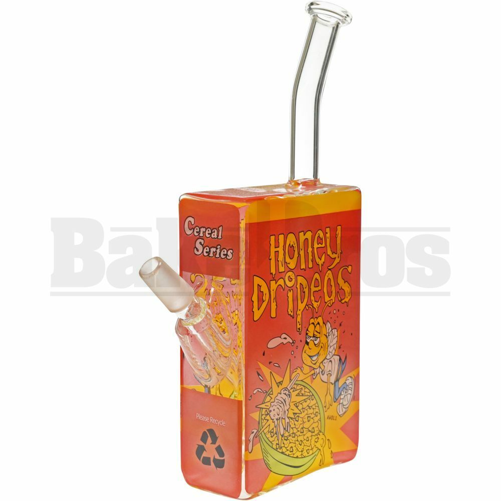 WP BENT NECK CEREAL BOX RIG HONEY DRIPOSE 9" RED YELLOW MALE 14MM