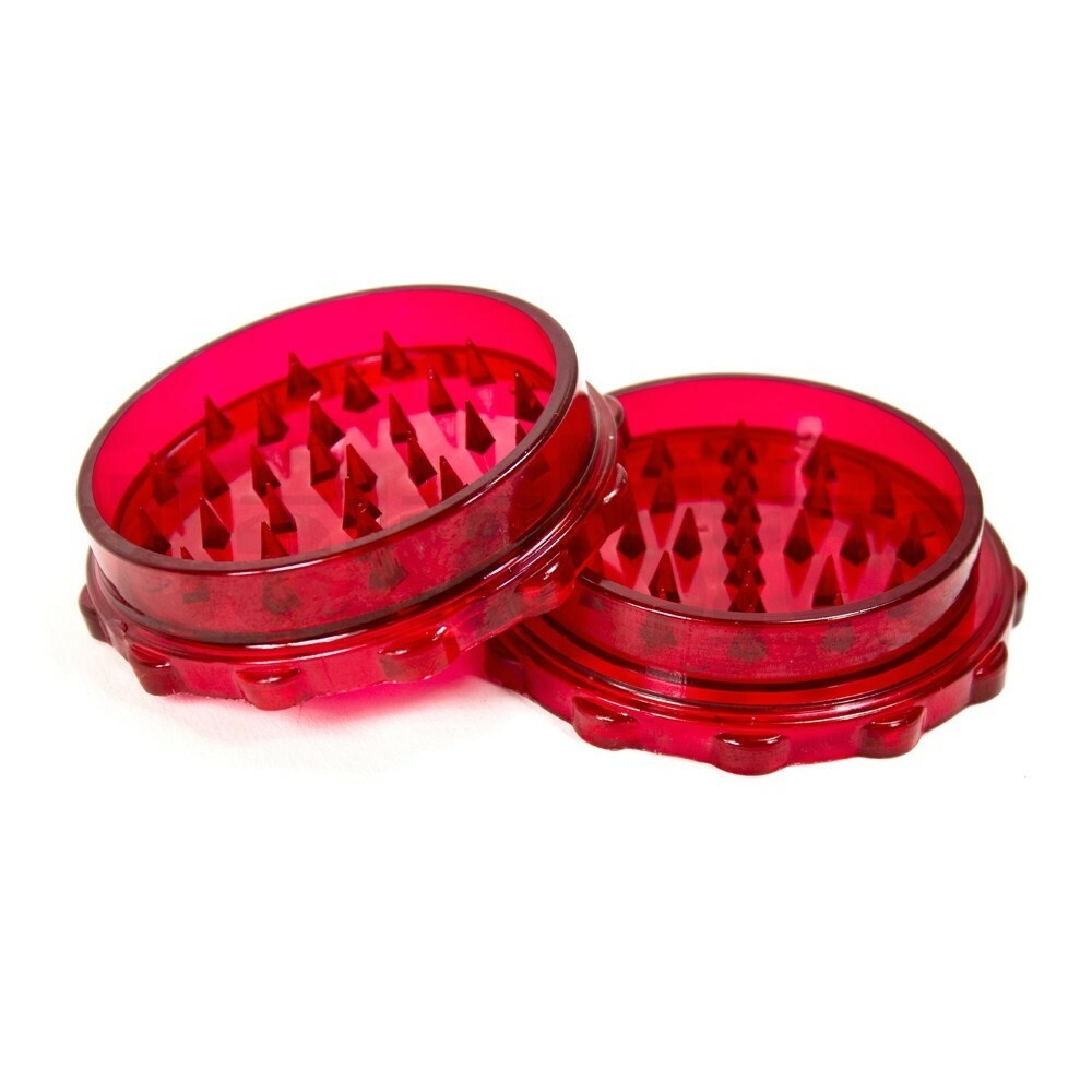 PLASTIC POLLEN GRINDER 3.0" RED Pack of 1