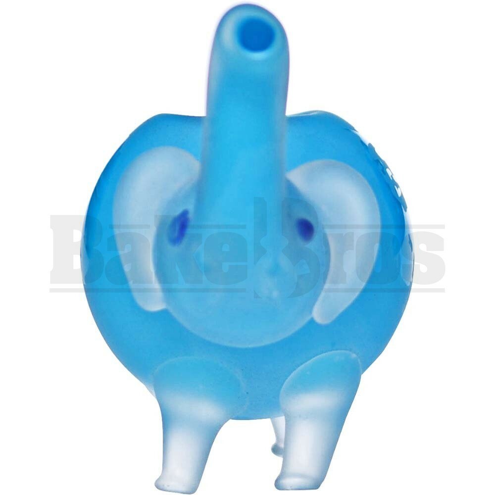 ANIMAL HAND PIPE GLASS ELEPHANT W/ DREADLOCK FACE 3D ETCH 4" ASSORTED