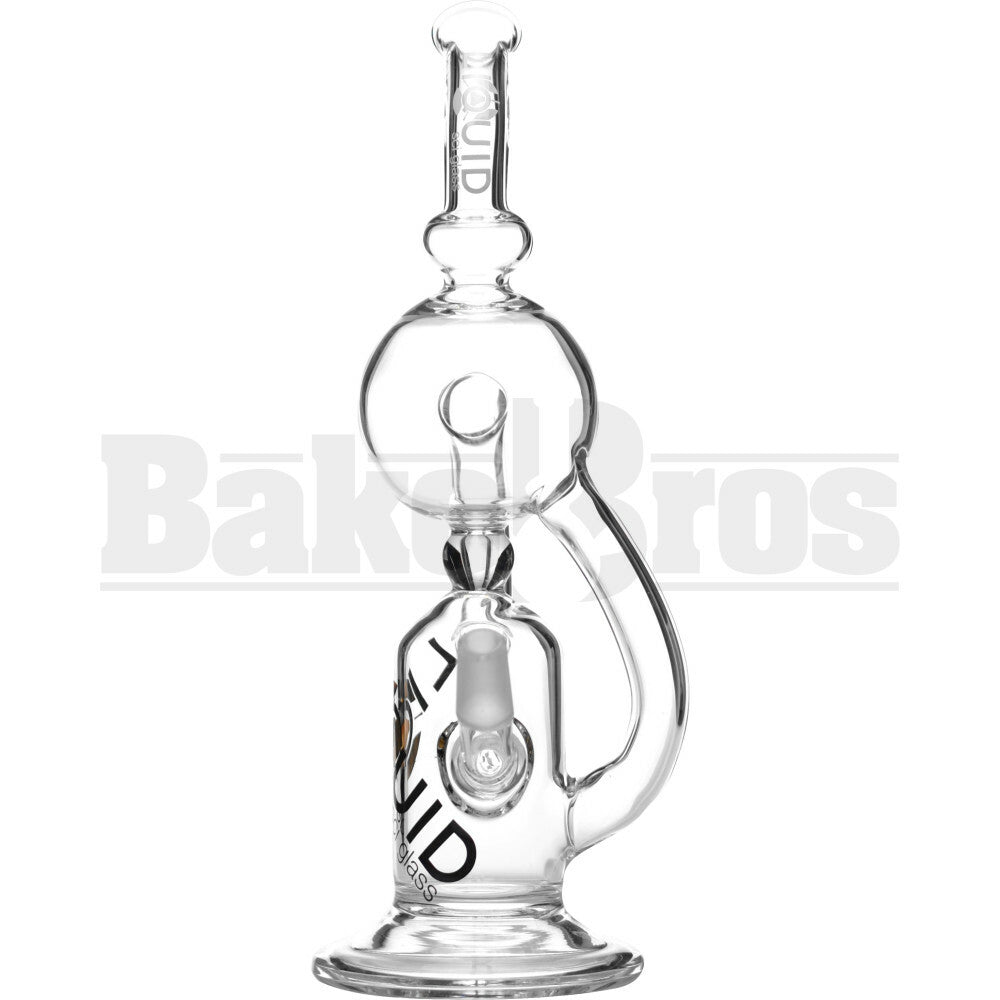 LIQUID GLASS WP TOP GLOBE RECYCLER 10" CLEAR MALE 14MM