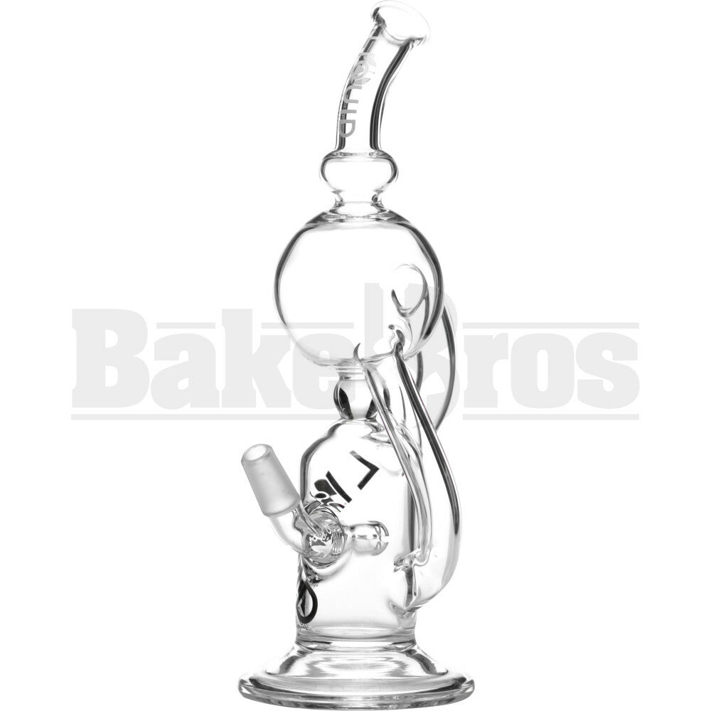 LIQUID GLASS WP TOP GLOBE RECYCLER 10" CLEAR MALE 14MM