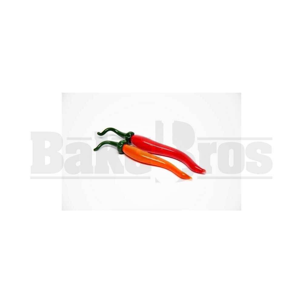 CHILI PEPPER DABBER TOOL GLASS ORANGE RED 4"