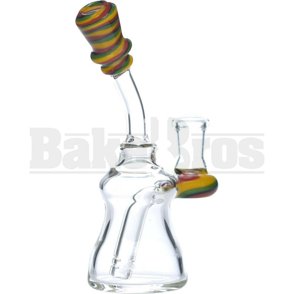 WP BENT NECK BELL W/ DIFFUSED PERC 6" RASTA FEMALE 14MM