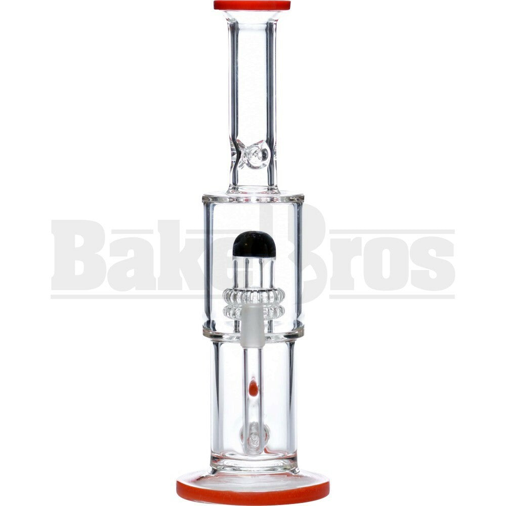 WP STRAIGHT TUBE BARREL STEMLINE W/ 2X SHOWERHEAD PERC 11" ORANGE MALE 14MM