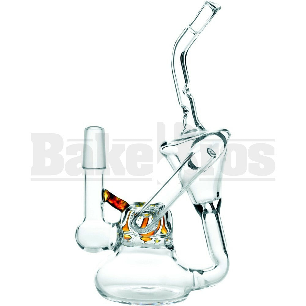 WP STUMP RECYCLER INLINE PERC RED DRIP 8" CLEAR MALE 14MM