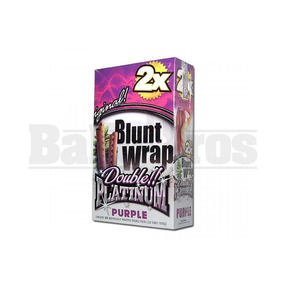 DOUBLE!! PLATINUM CIGAR WRAPS 2 PER PACK PURPLE Pack of 25