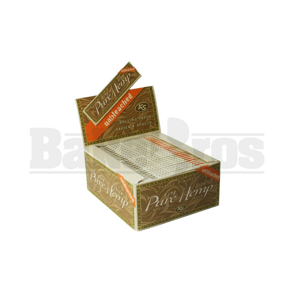 PURE HEMP ROLLING PAPERS UNBLEACHED KING SIZE 33 LEAVES UNFLAVORED Pack of 50