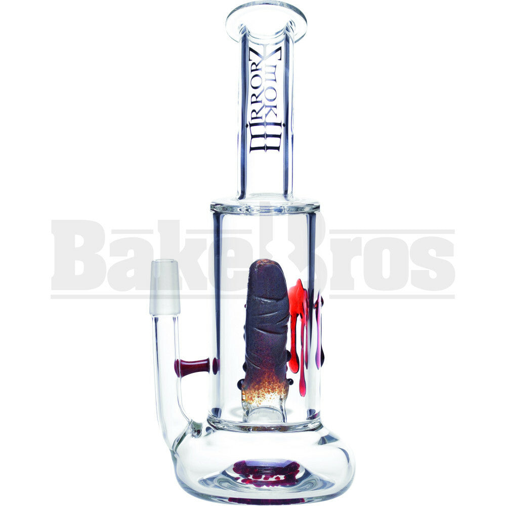 SMOKIN MIRRORZ WP FINGER WART PERC BLOOD DRIP VAPOR RIG 9" CLEAR MALE 14MM