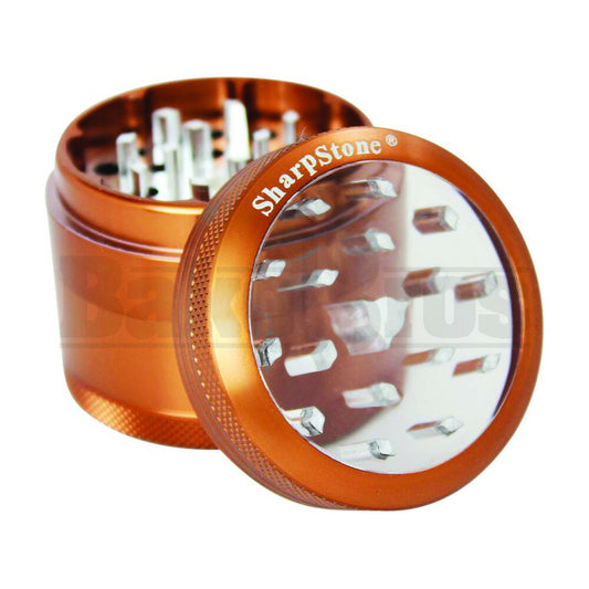 SHARPSTONE CLEAR TOP GRINDER 4 PIECE 2.2" BROWN Pack of 1