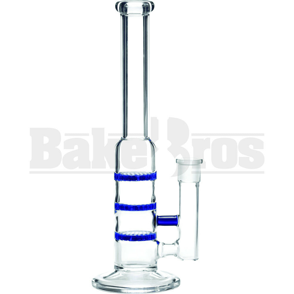 WP 3X HONEYCOMB PERC STEMLESS 38MM TUBE 10" BLUE FEMALE 14MM