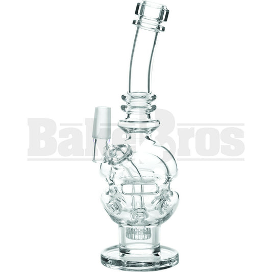 QUANTUM GLASS WP MINI CHEESE FABERGE EGG W/ CIRC PERC 8" CLEAR MALE 14MM