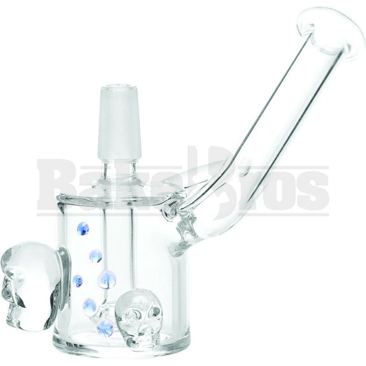 WP SIDE CAR CANISTER RIG SHOWERHEAD PERC WITH SKULL DESIGN 5" CLEAR MALE 14MM