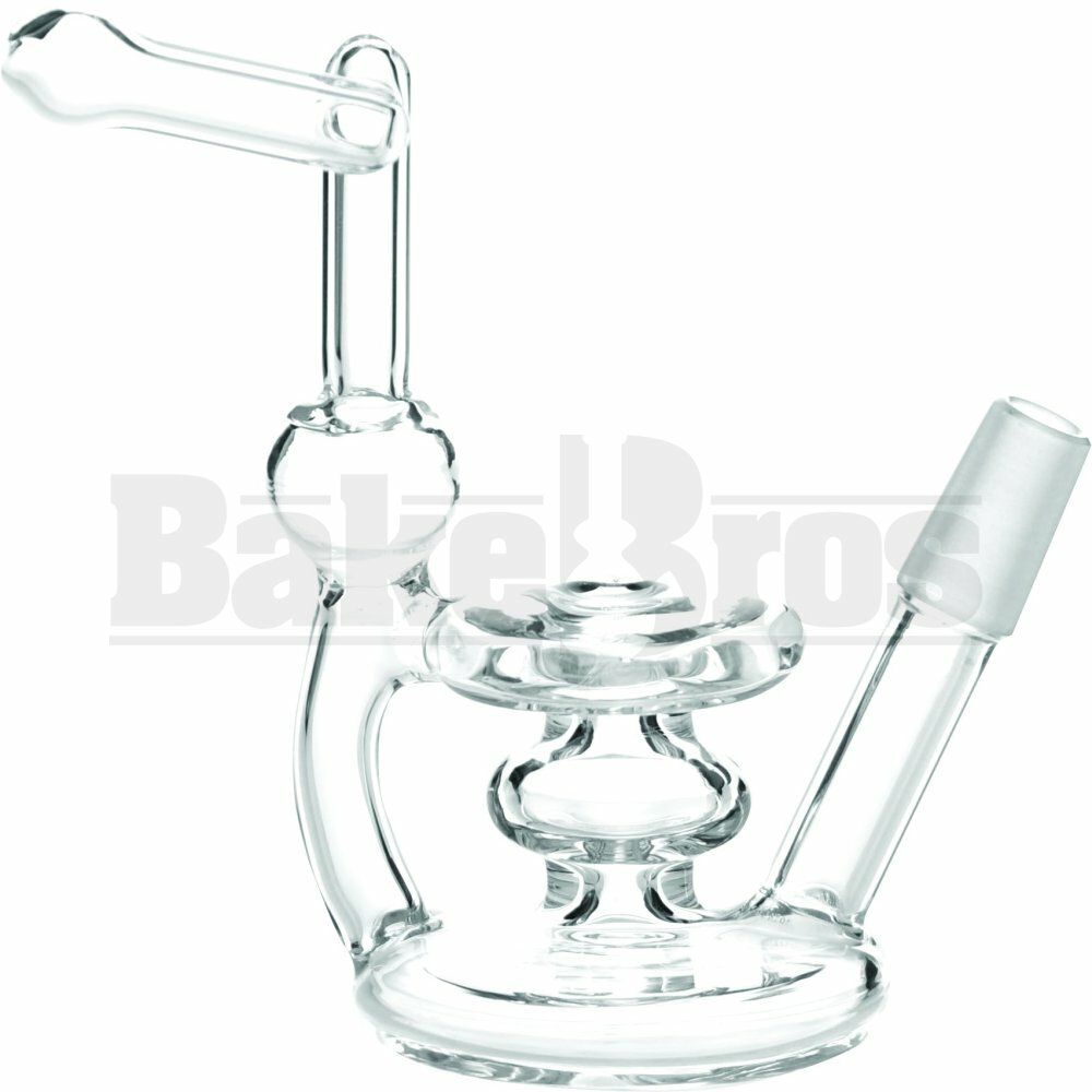 WP MINI BUBBLER 2 STACKED DISKS 5" CLEAR MALE 14MM