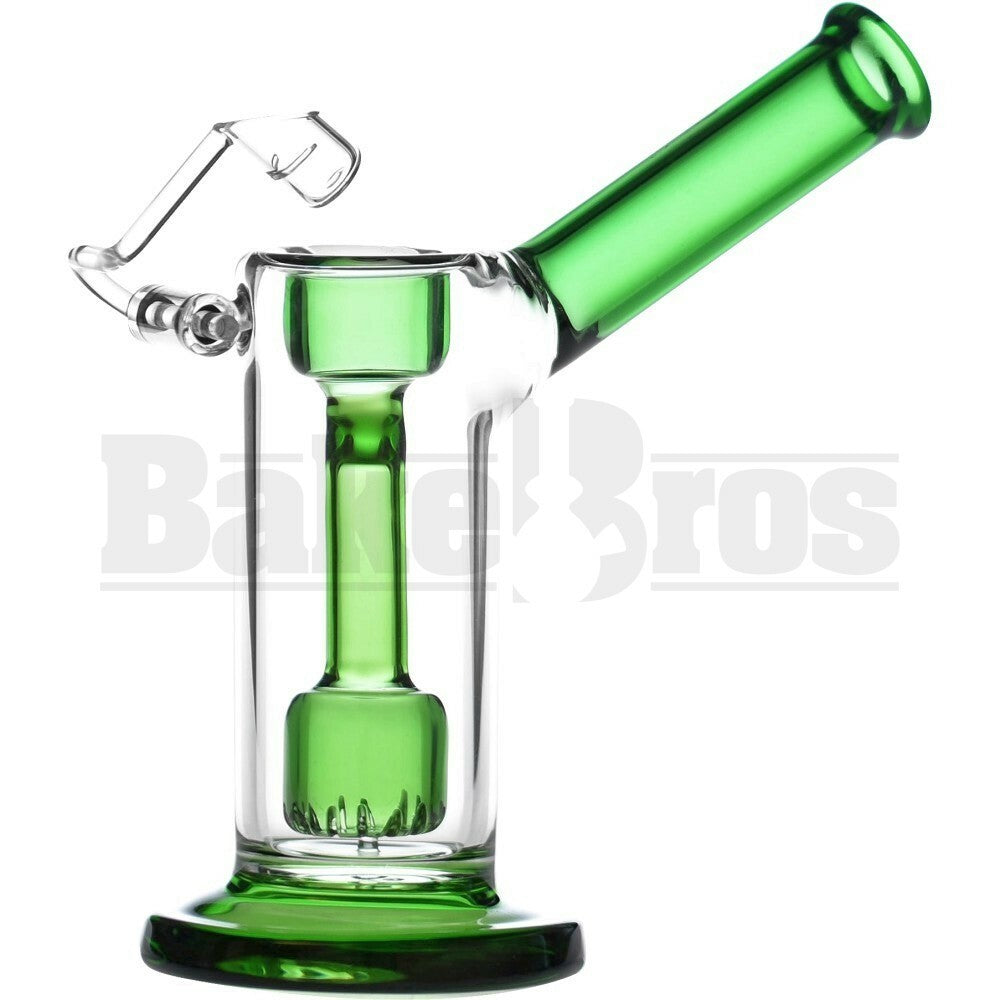 BUBBLER HAND PIPE SLIT CYLINDER PERC SWIVEL HONEYBUCKET NAIL 8" GREEN