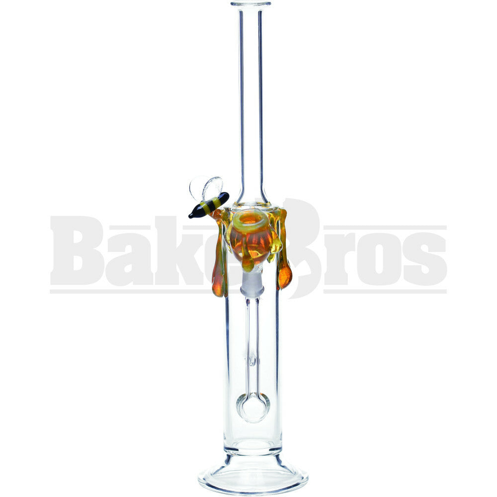 WP STR W/ GLASS BEE & DRIPPING GLASS 10" HONEY LEMON DROP MALE 10MM