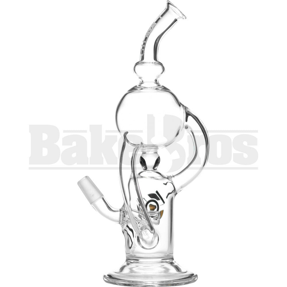 LIQUID GLASS WP TOP GLOBE RECYCLER 10" CLEAR MALE 14MM