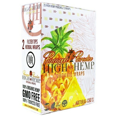 High Hemp Organic Wraps 2 Wraps With 2 Filters Pineapple Paradise Pack Of 25