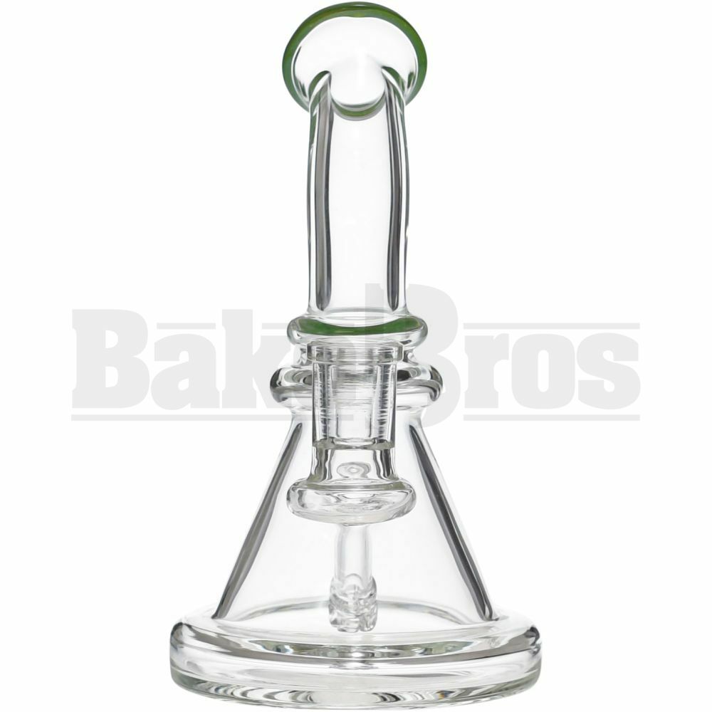 WP BENT NEXT SHRUB BEAKER DESIGN BANGER HANGER W/ BARREL PERC TOP 7" MOSS GREEN FEMALE 14MM