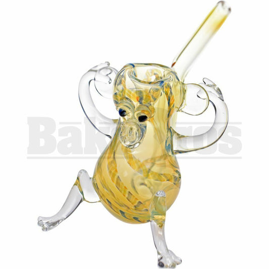 ANIMAL HAND PIPE SITTING MONKEY 4" ASSORTED COLORS