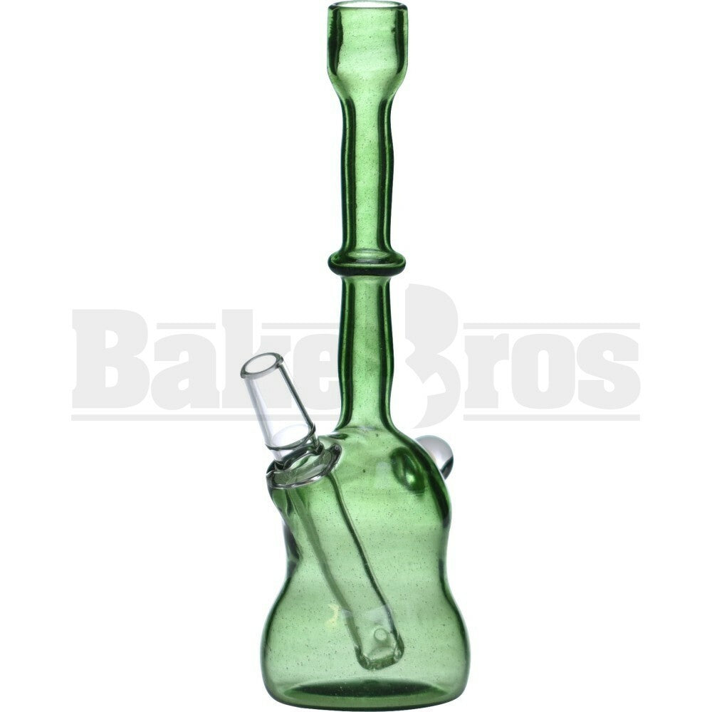 SAN DIEGO BORO GLASS WP MINI BELL TUBE W/ OPAL 6" GREEN STARDUST MALE 14MM