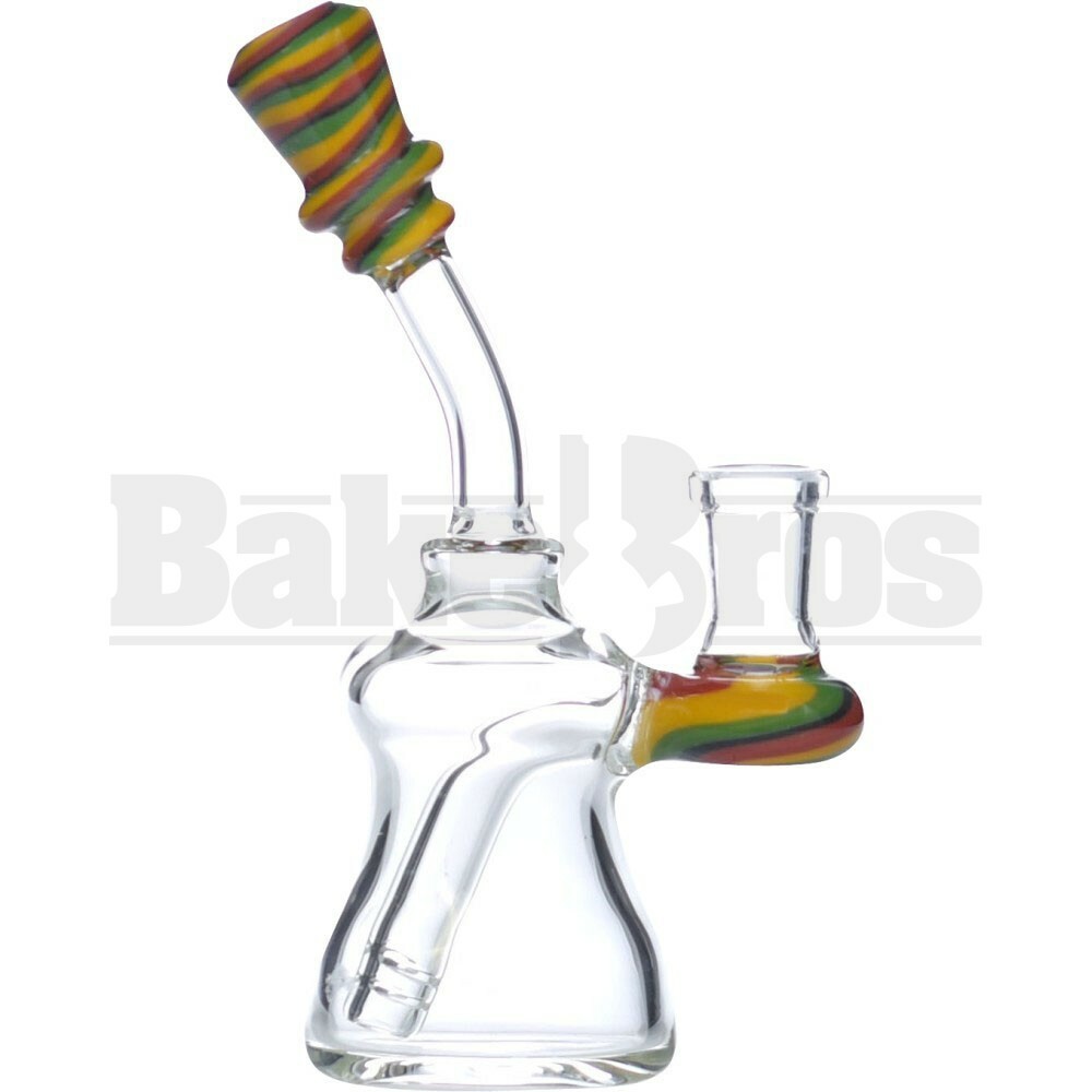 WP BENT NECK BELL W/ DIFFUSED PERC 6" RASTA FEMALE 14MM