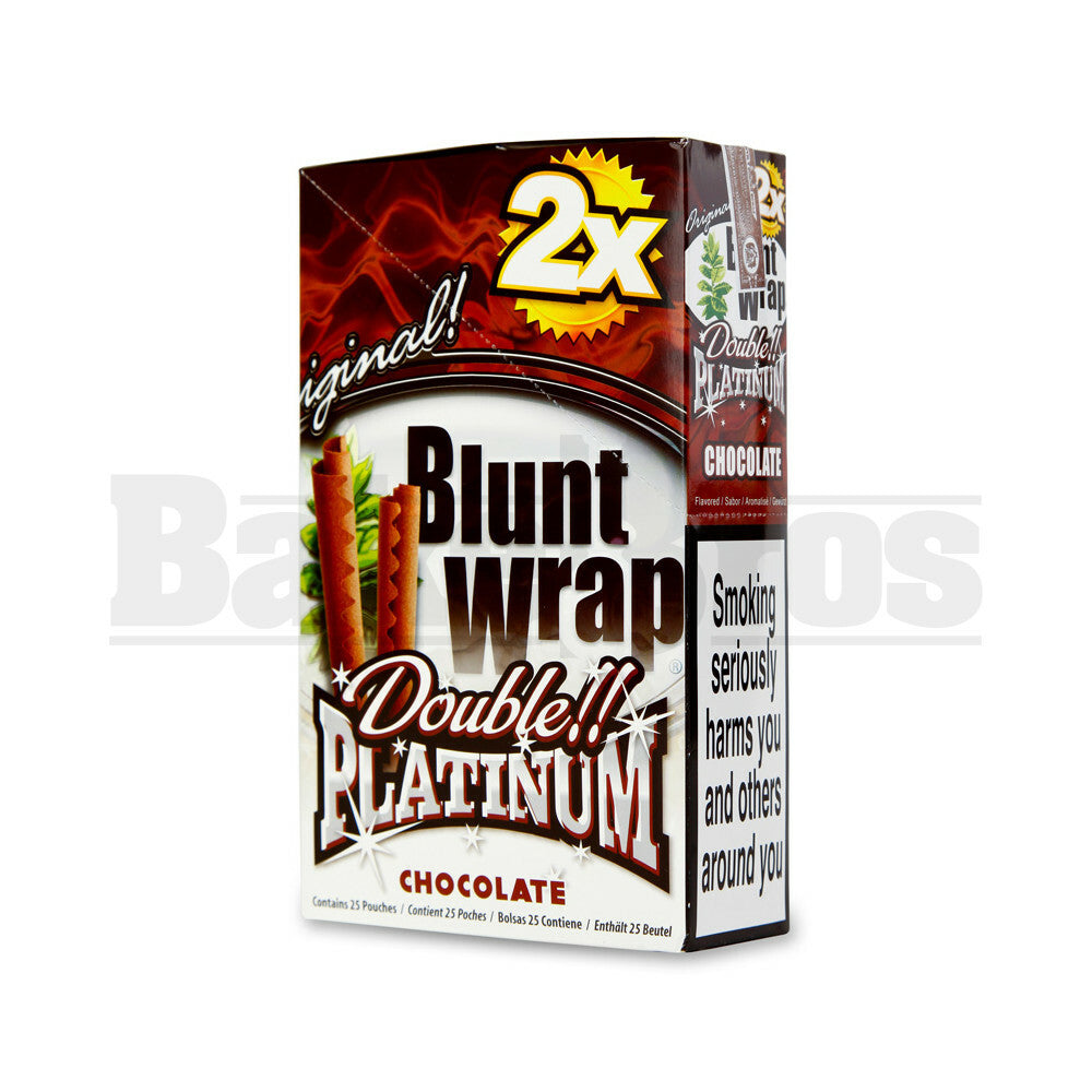 DOUBLE!! PLATINUM CIGAR WRAPS 2 PER PACK CHOCOLATE Pack of 25