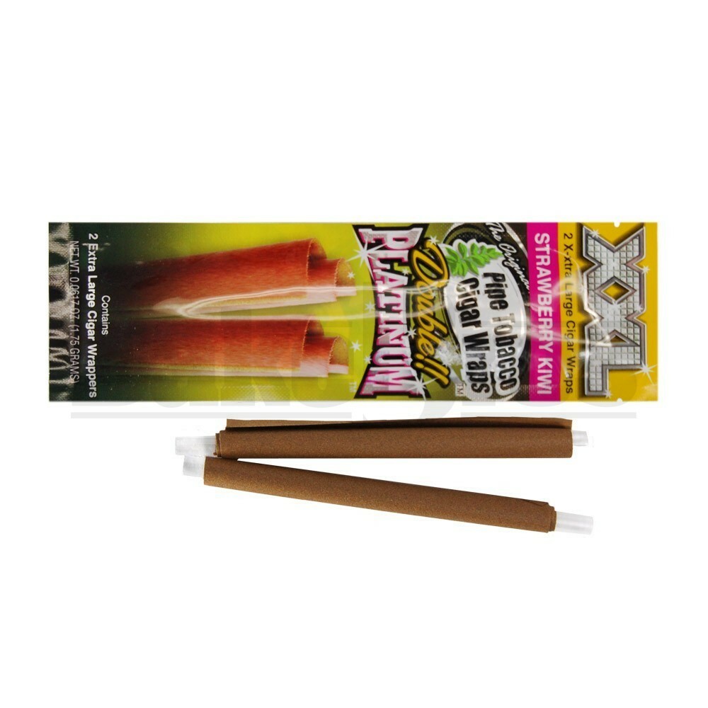 DOUBLE!! PLATINUM XXL CIGAR WRAPS 2 PER PACK STRAWBERRY KIWI Pack of 1