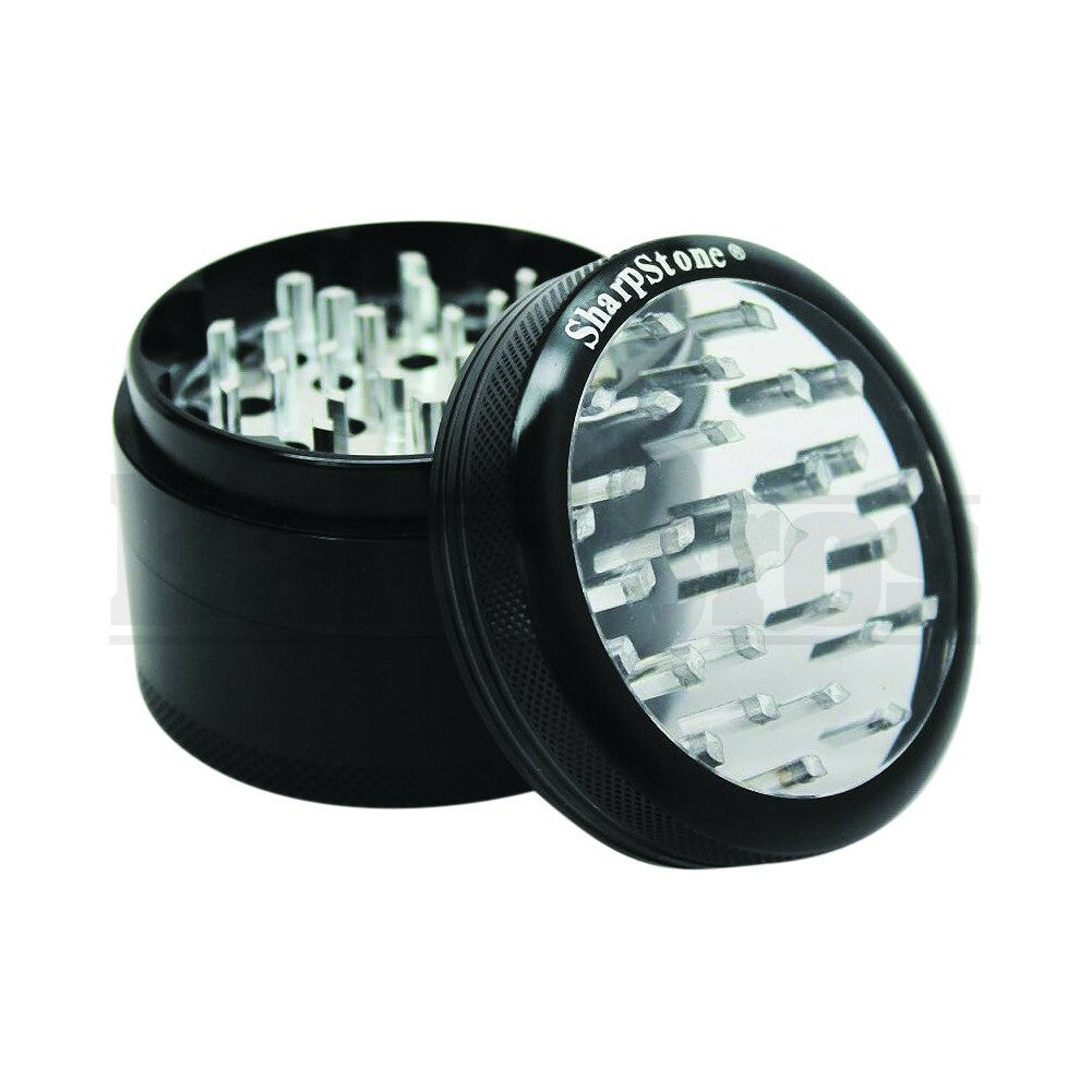 SHARPSTONE CLEAR TOP GRINDER 4 PIECE 2.5" BLACK Pack of 1