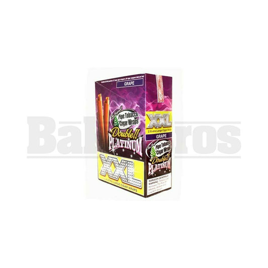 DOUBLE!! PLATINUM XXL CIGAR WRAPS 2 PER PACK GRAPE Pack of 25