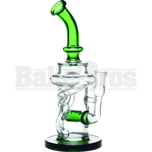 MAVERICK WP UFO SAUCER KLEIN RECYCLER W/ INLINE PERC 9" GREEN FEMALE 14MM