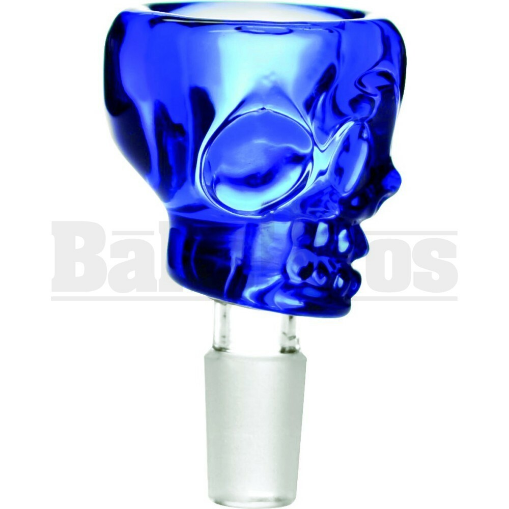 BOWL SKULL FACE TRANSPARENT BLUE 18MM