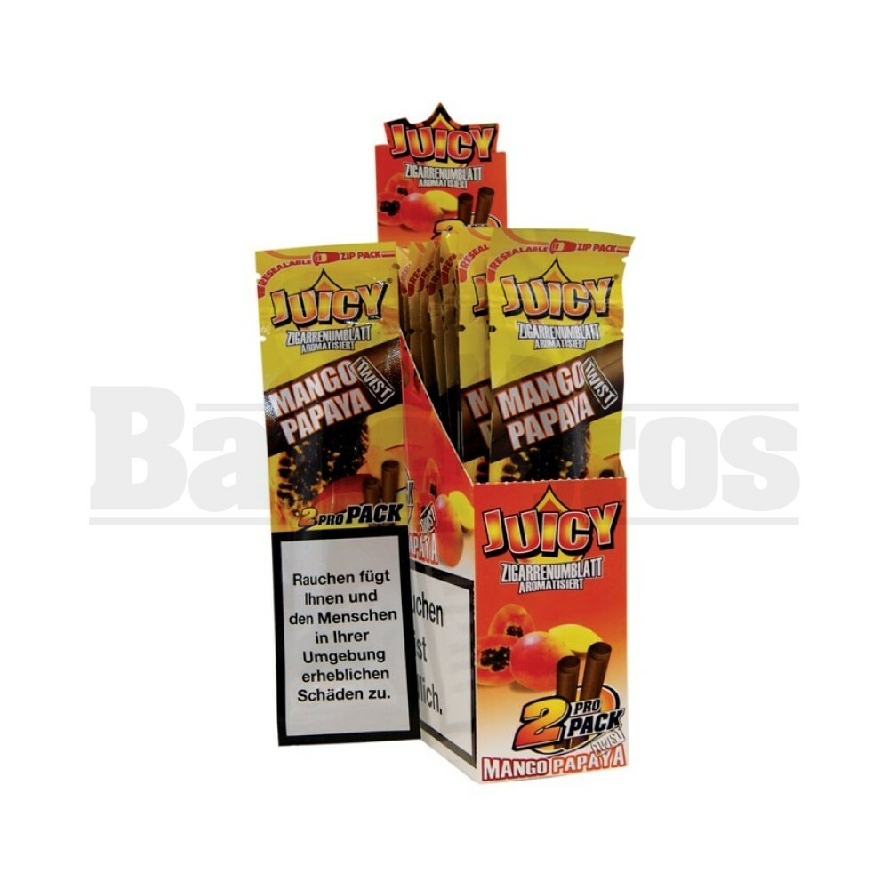 JUICY JAY'S DOUBLE 2 WRAPS MANGO PAPAYA Pack of 25