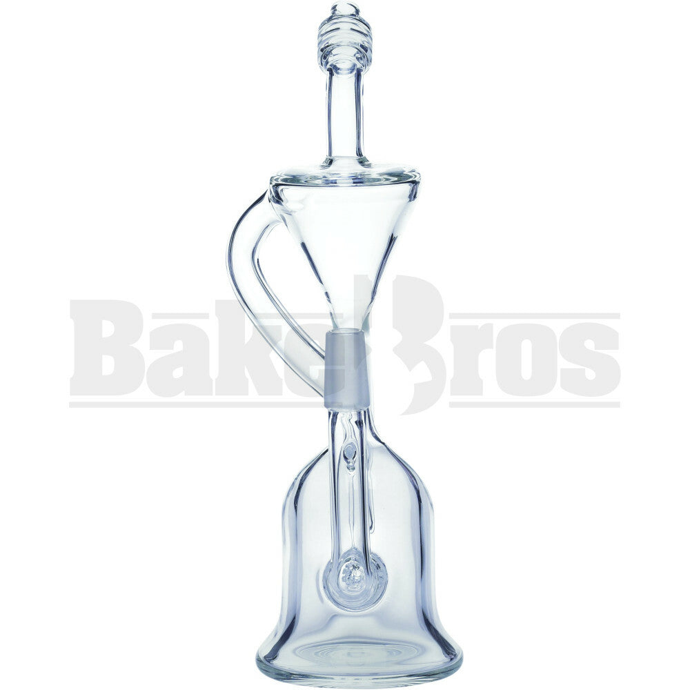 WP FUNNEL RECYCLER WITH INLINE BARREL GRIDDED PERC 8" CLEAR MALE 14MM