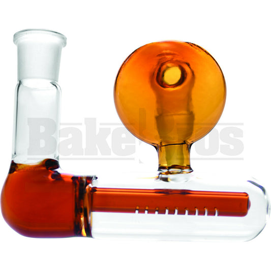 ASHCATCHER INLINE PERC T BODY W/ BULB 45* AMBER MALE 18MM