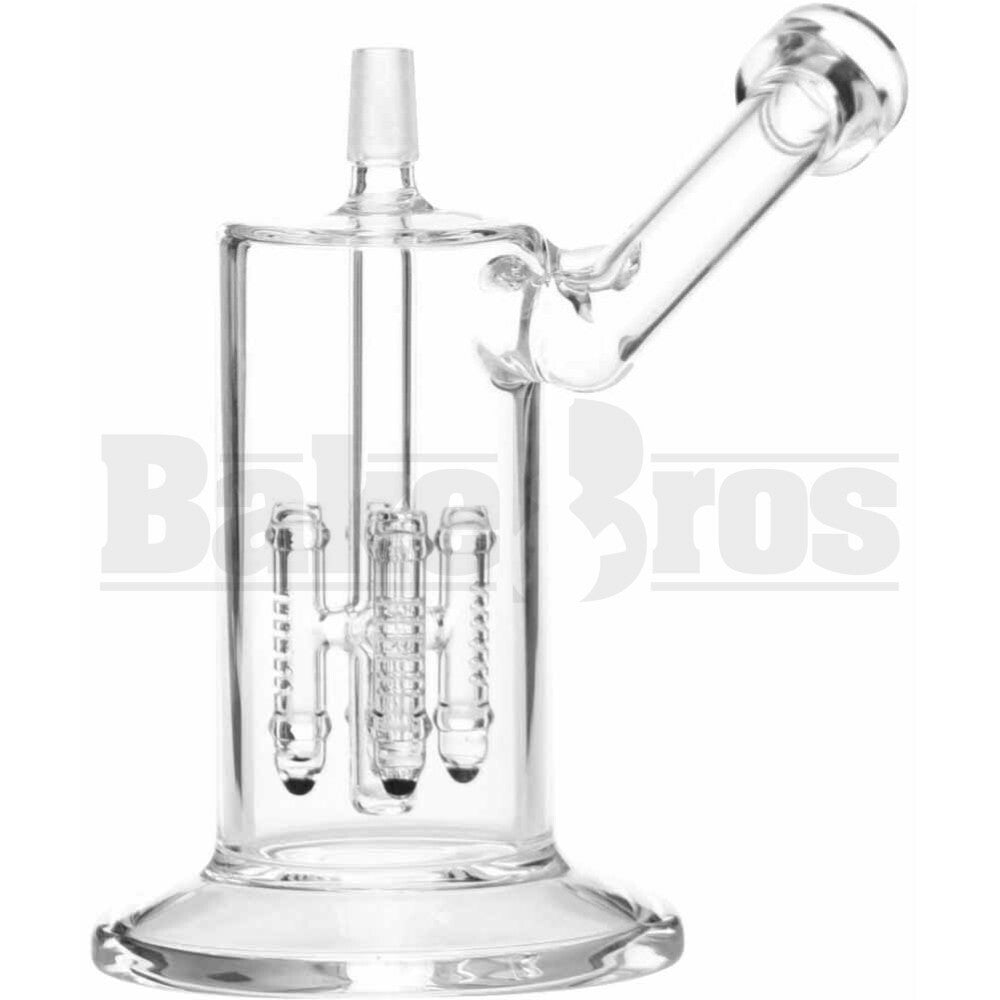 WP SIDECAR VAPOR RIG W/ 4X ARTILLERY MISSLE PERC 7" CLEAR MALE 14MM